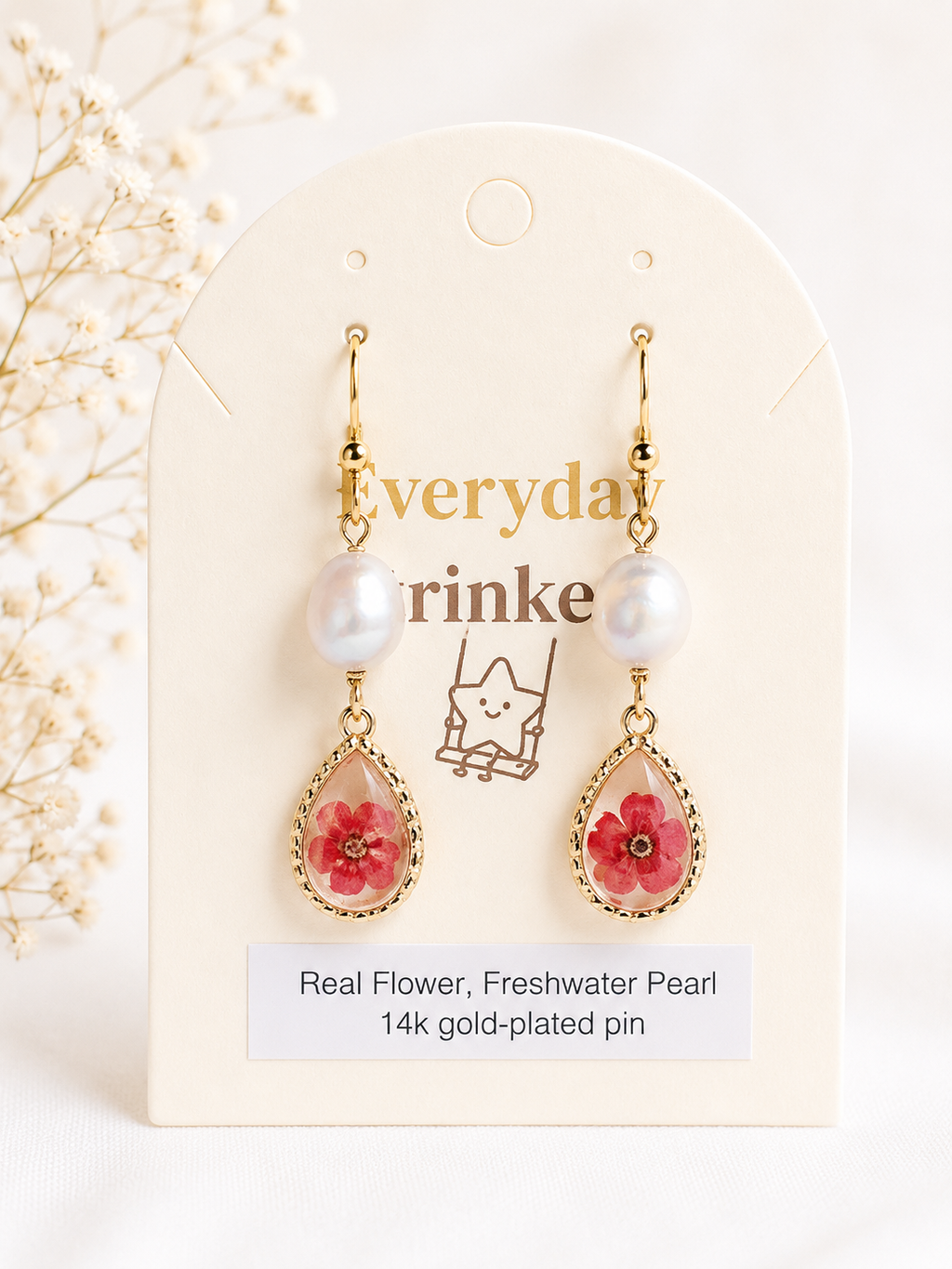 Little Narcissus waterdrop & Large Pearl Earrings