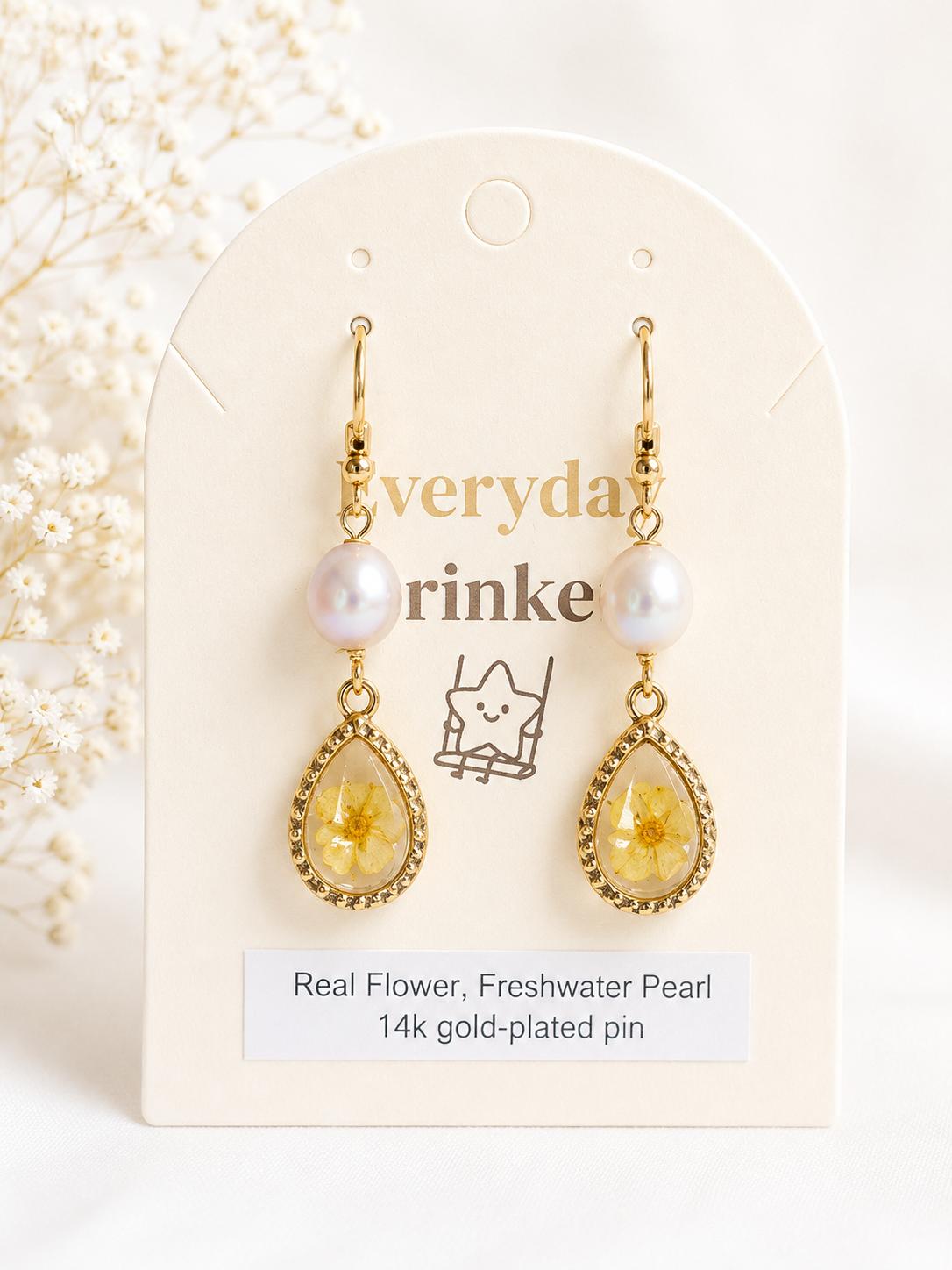Little Narcissus waterdrop & Large Pearl Earrings