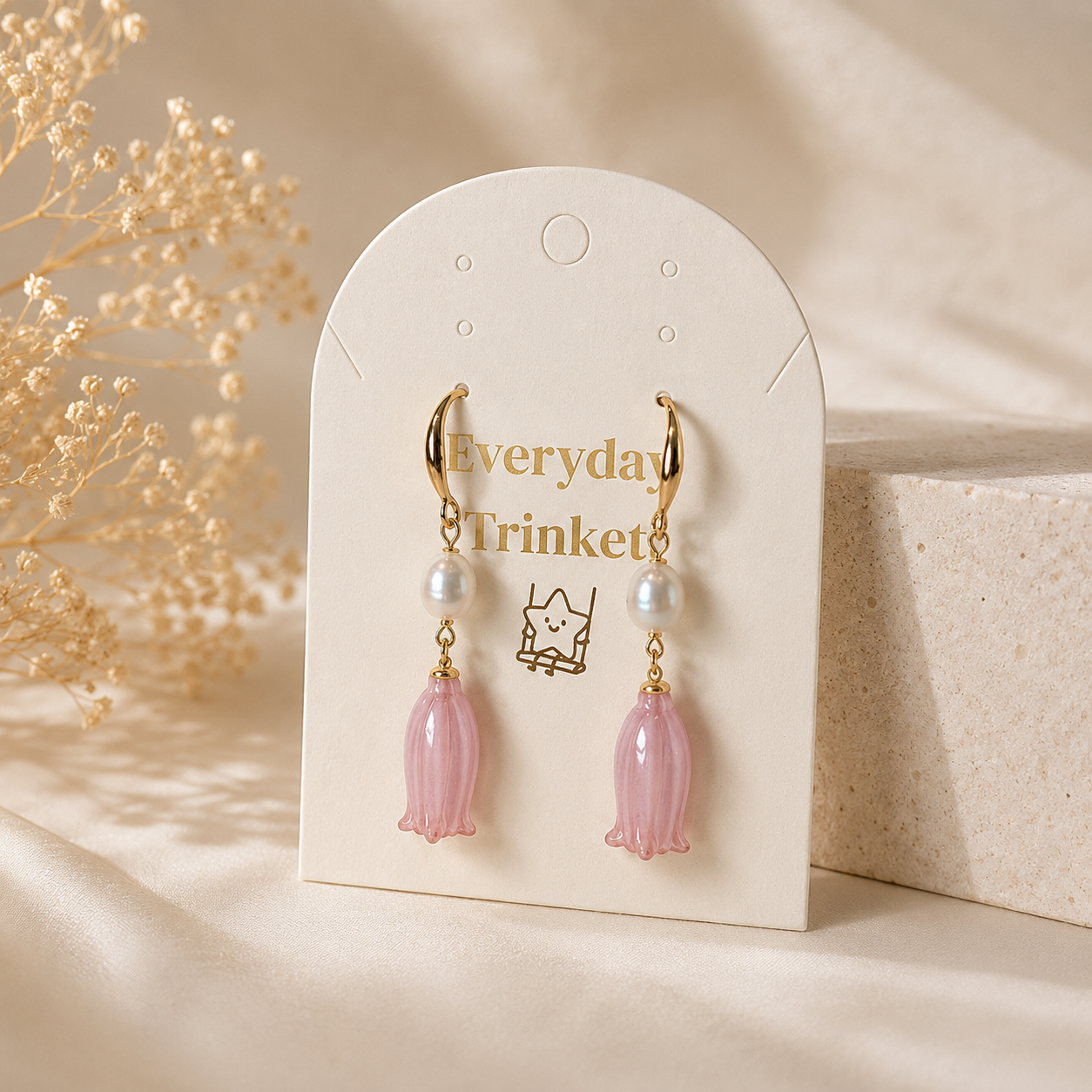 Japanese Bellflower Pearl Earrings