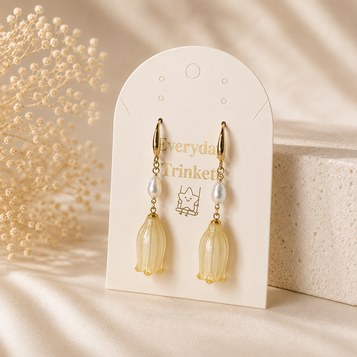 Japanese Bellflower Pearl Earrings